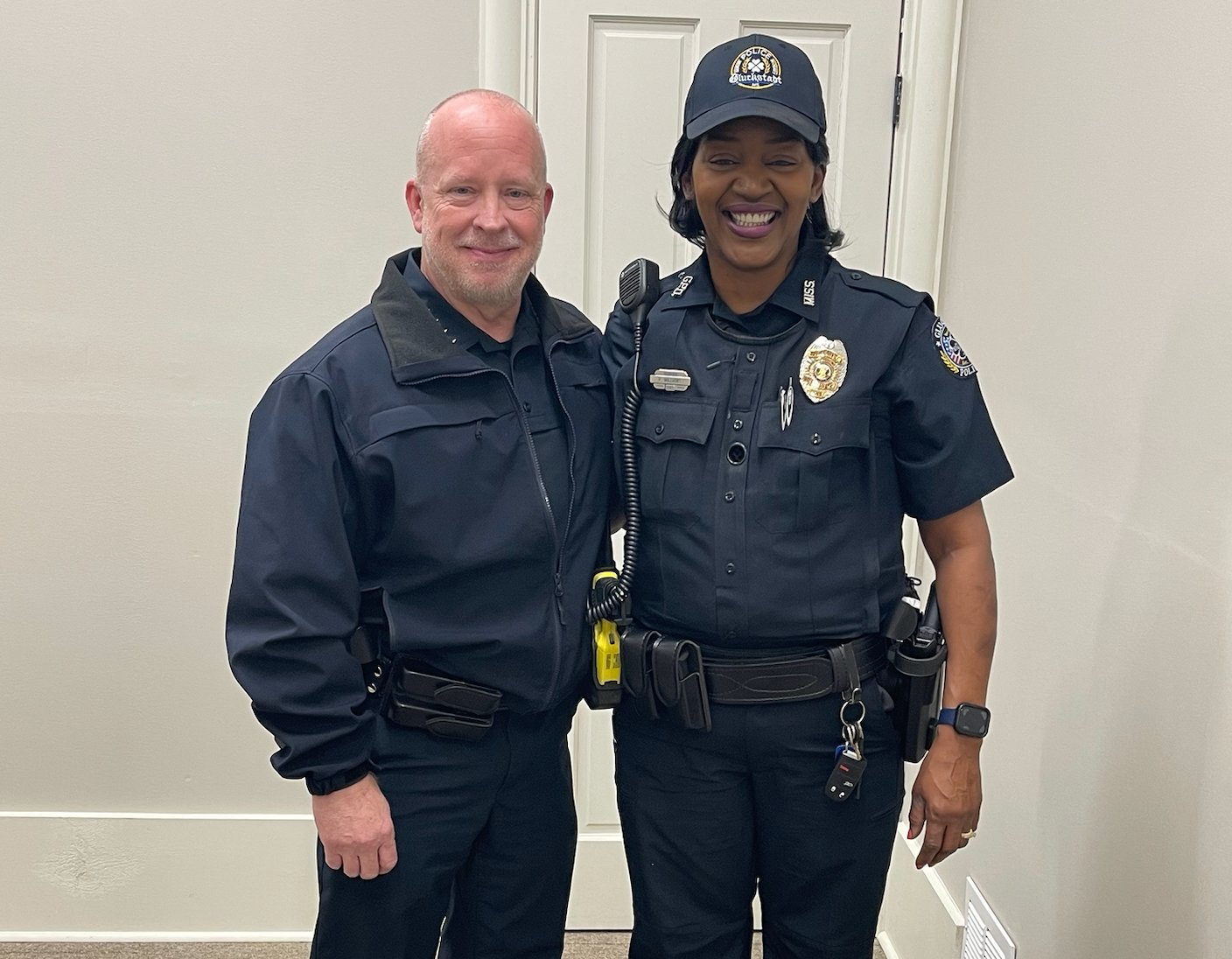 Gluckstadt Police Chief Wendell Watts and officer Patricia
Williams